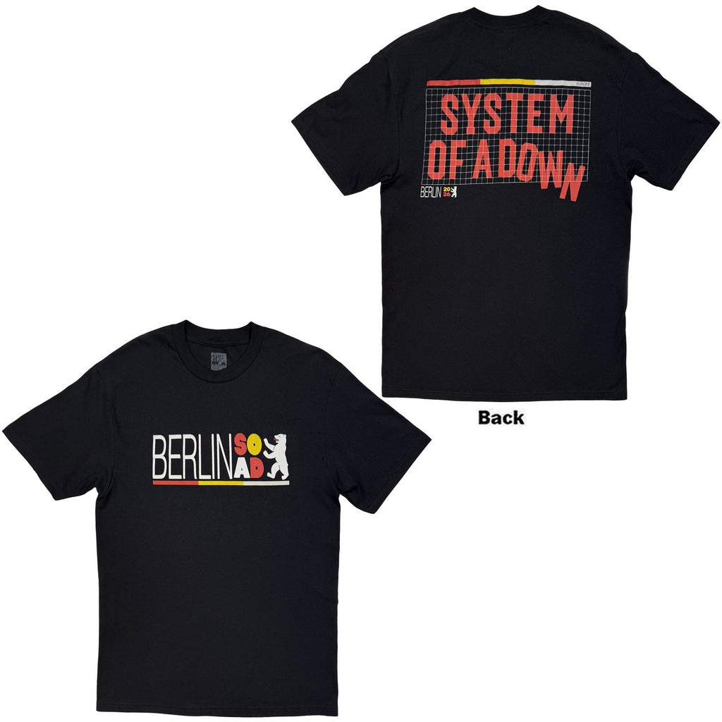 System Of A Down Unisex T-Shirt: Berlin Event Tour '26 (Black) (Back Print & Ex-Tour)