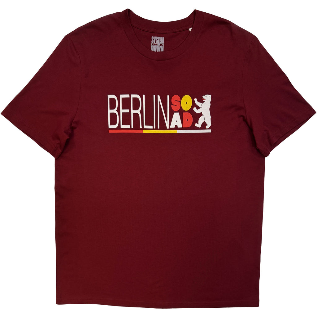System Of A Down Unisex T-Shirt: Berlin Event Tour '26 (Maroon Red) (Back Print & Ex-Tour)