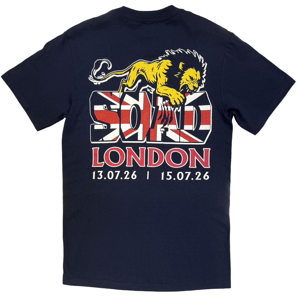 System Of A Down Unisex T-Shirt: London Event UJ Tour '26 (Navy Blue) (Back Print & Ex-Tour)