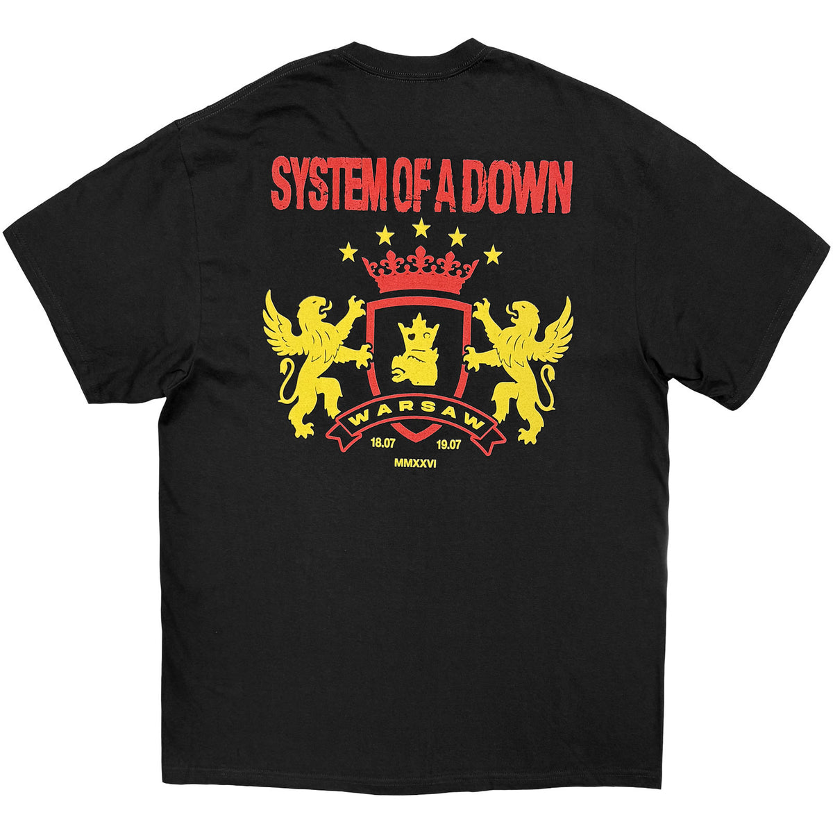 System Of A Down Unisex T-Shirt: Warsaw Event Tour '26 (Black) (Back Print & Ex-Tour)