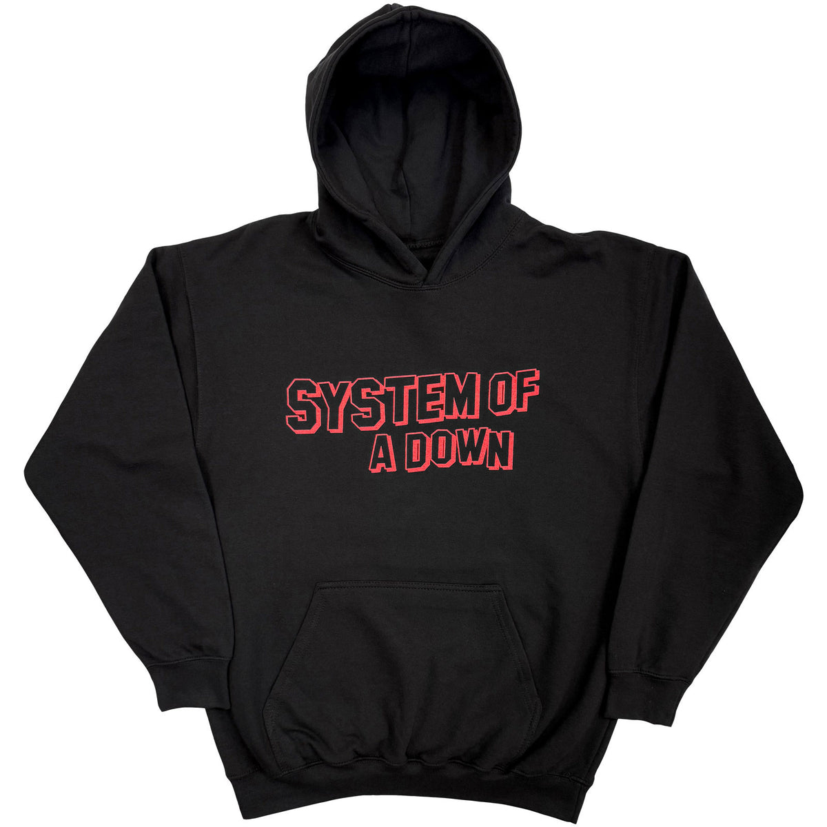 System Of A Down Unisex Pullover Hoodie: Red Text Logo (Black) (UNFINISHED)