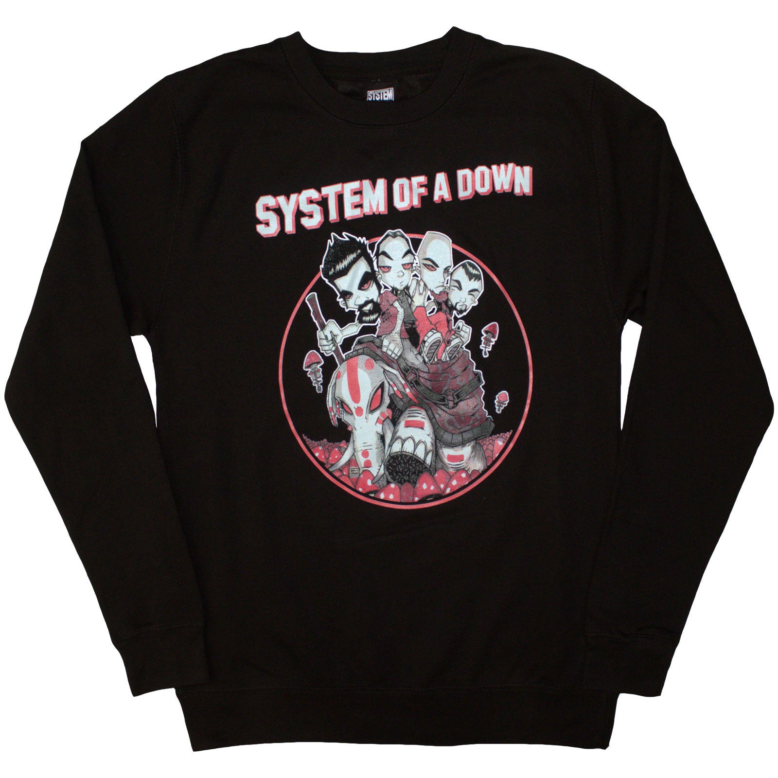 System Of A Down Unisex Sweatshirt: Mushroom People (Black)
