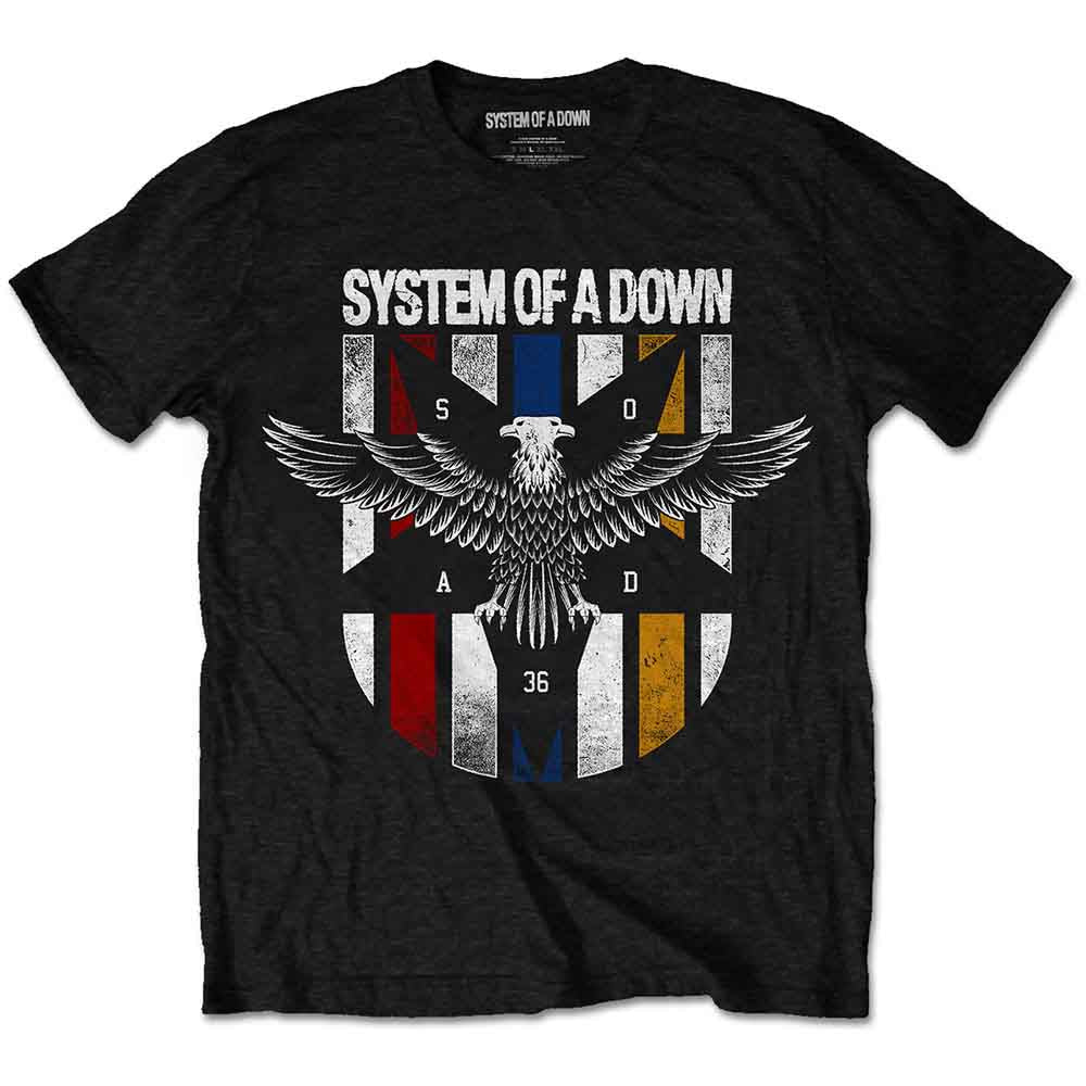 System Of A Down Unisex T-Shirt: Eagle Colours (Black)