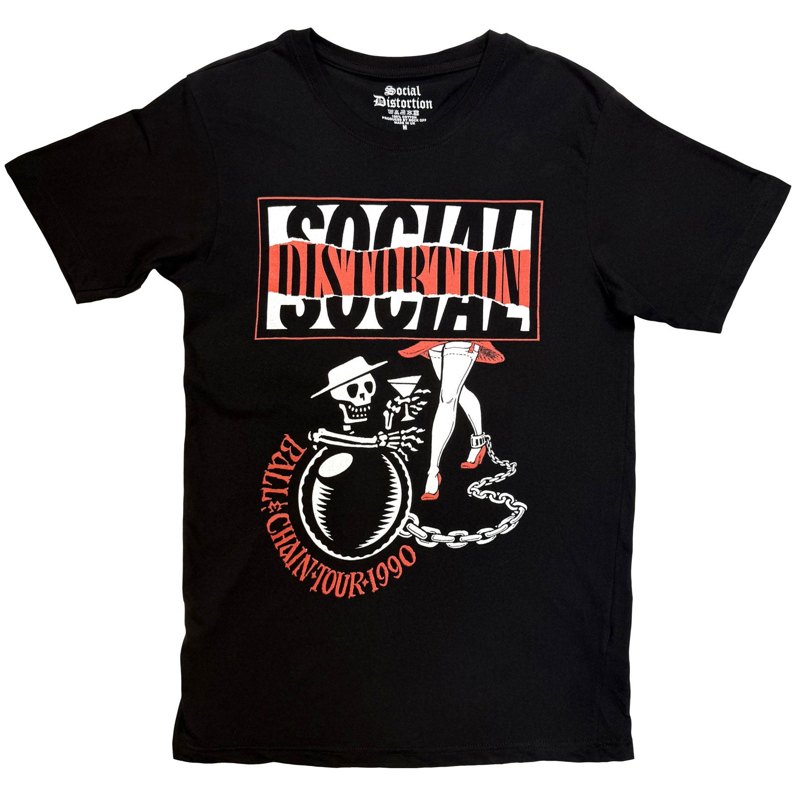 Social Distortion Unisex T-Shirt: Ball and Chain (Black)
