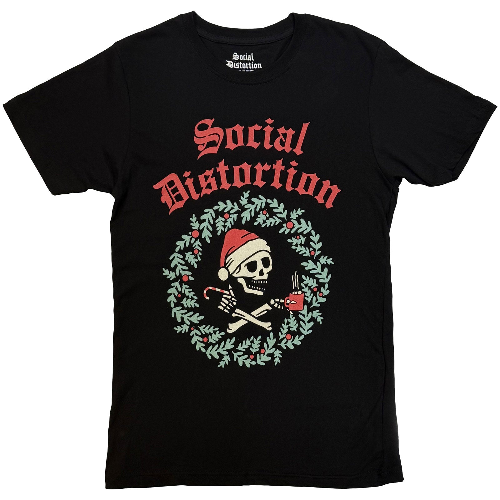 Social Distortion Unisex T-Shirt: Wreath (Black)