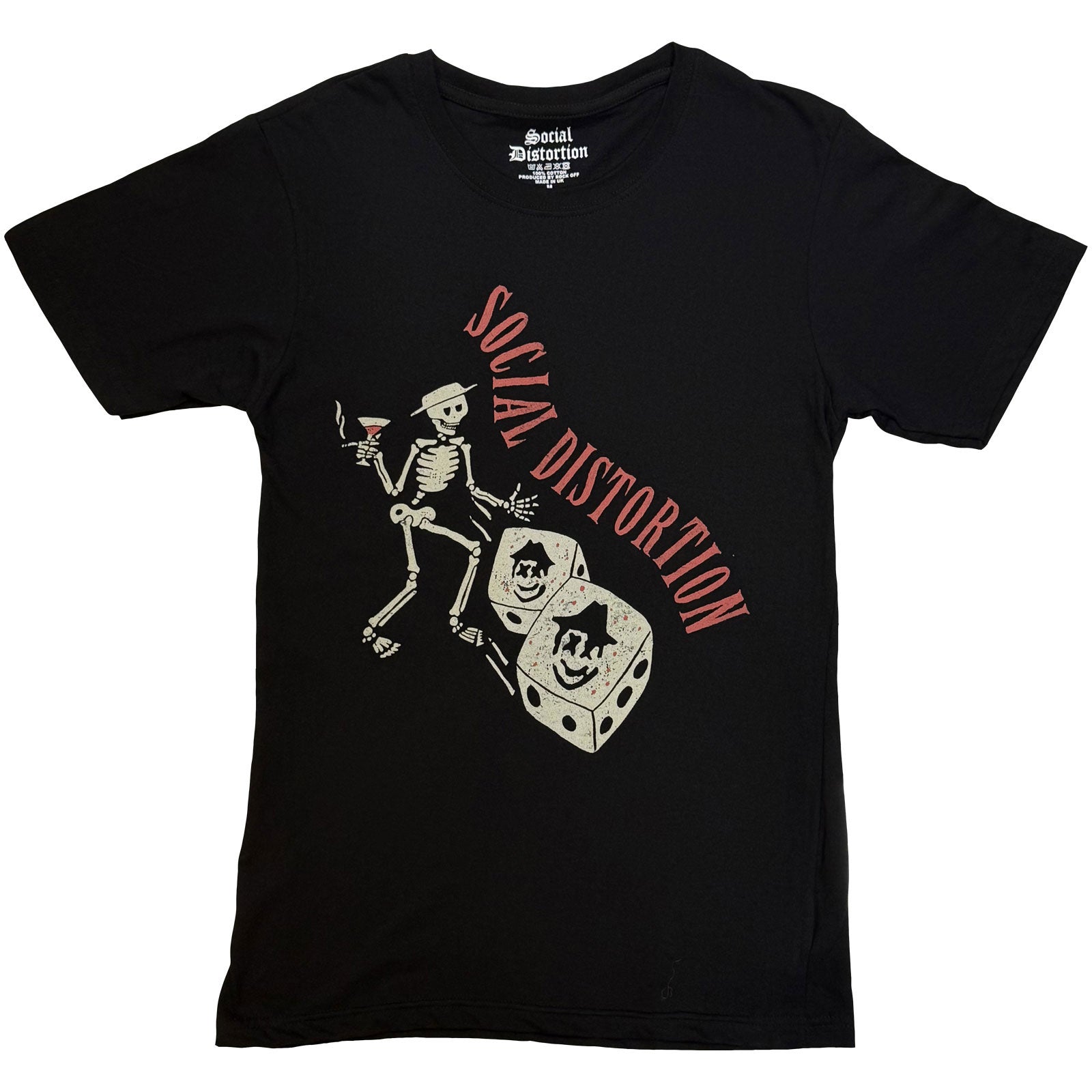 Social Distortion Unisex T-Shirt: Skully Dice Vintage (Black)