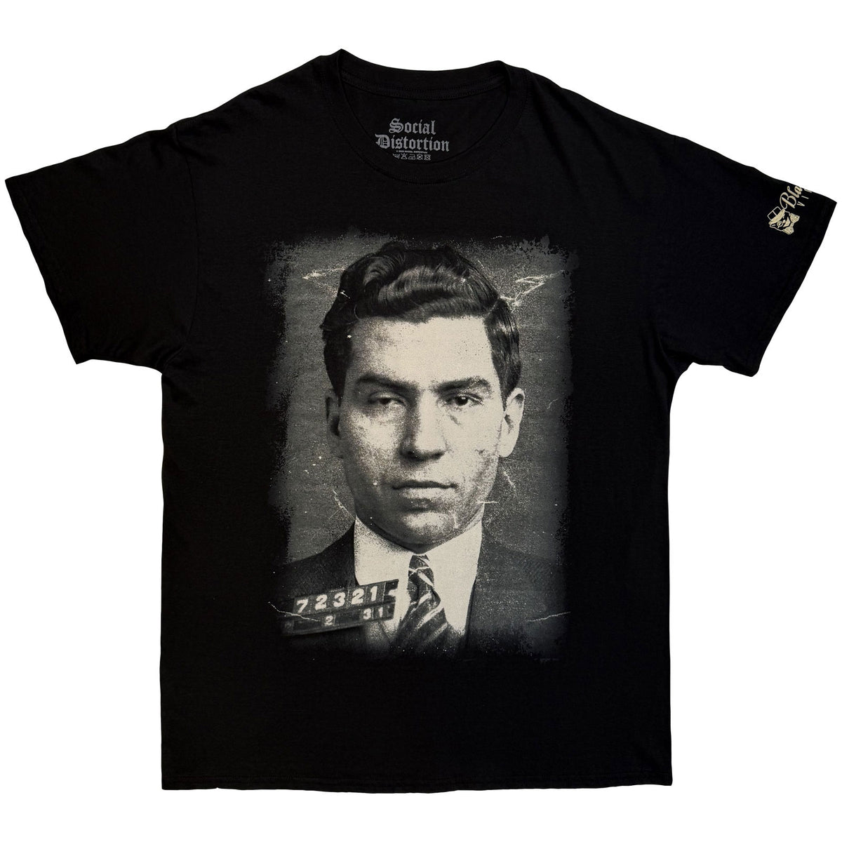 Social Distortion Unisex T-Shirt: Lucky (Black) (Sleeve Print)