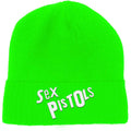 The Sex Pistols Unisex Beanie Hat: Logo (Fluorescent Green)
