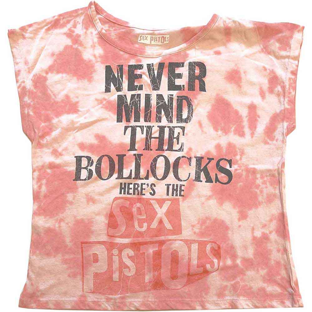 The Sex Pistols Ladies Crop Top: Never Mind the Bollocks (Pink) (Wash Collection)