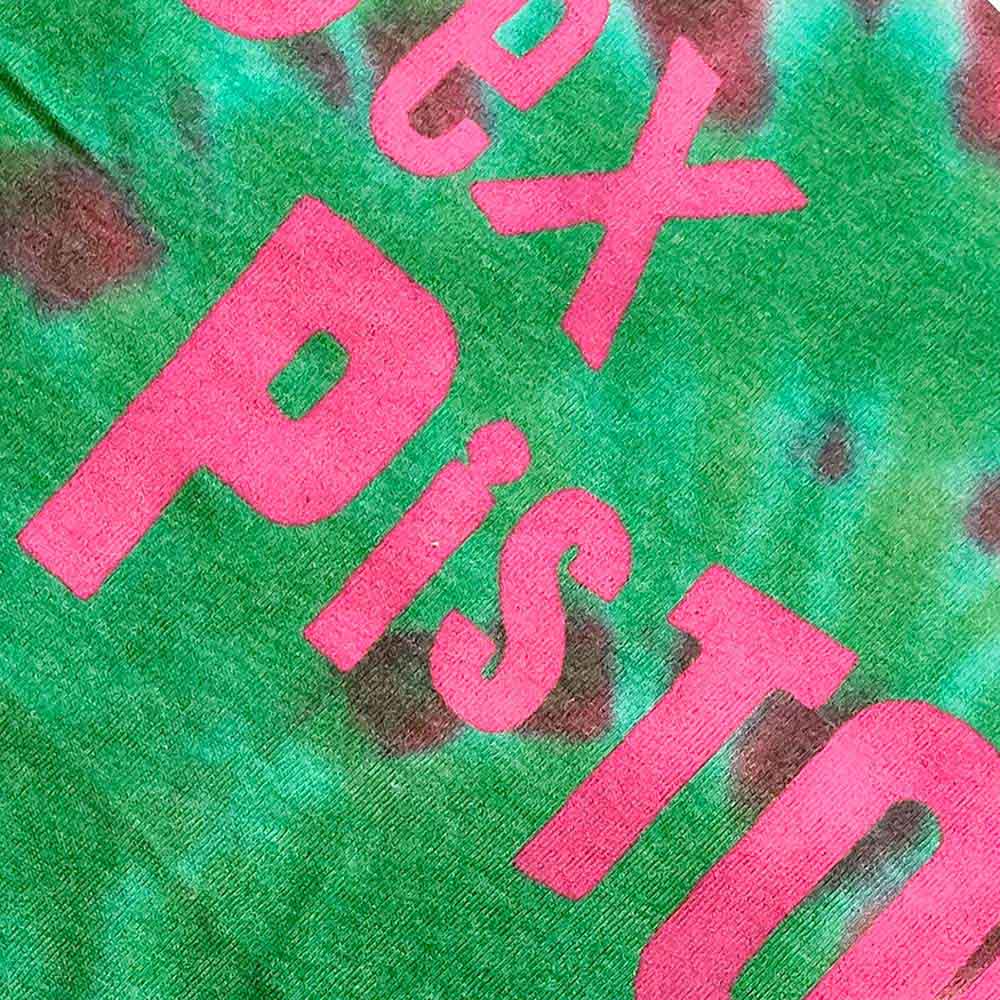 The Sex Pistols Ladies Crop Top: Logo (Green) (Wash Collection)