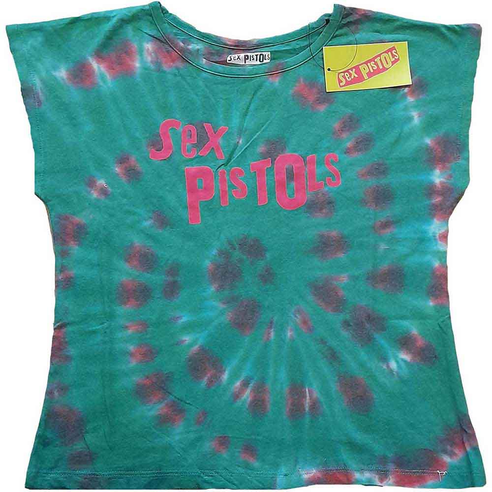 The Sex Pistols Ladies Crop Top: Logo (Green) (Wash Collection)