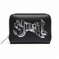 Ghost Zip Top Purse: Chrome Logo (Black)