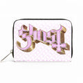 Ghost Zip Top Purse: Pink Logo (Black)