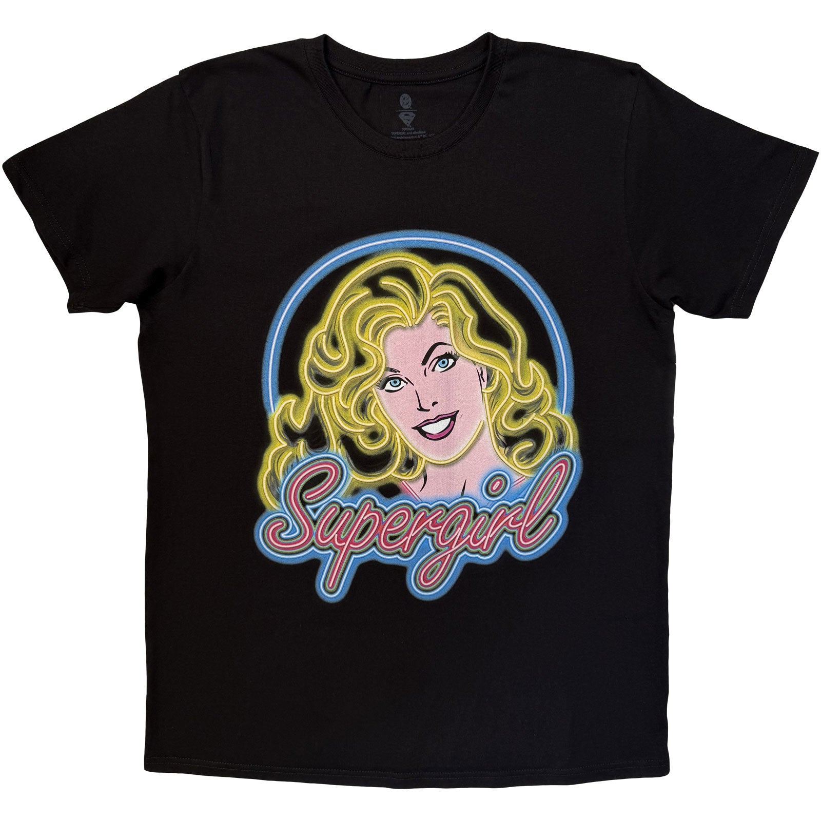 DC Comics Unisex T-Shirt: Supergirl Neon (Black)