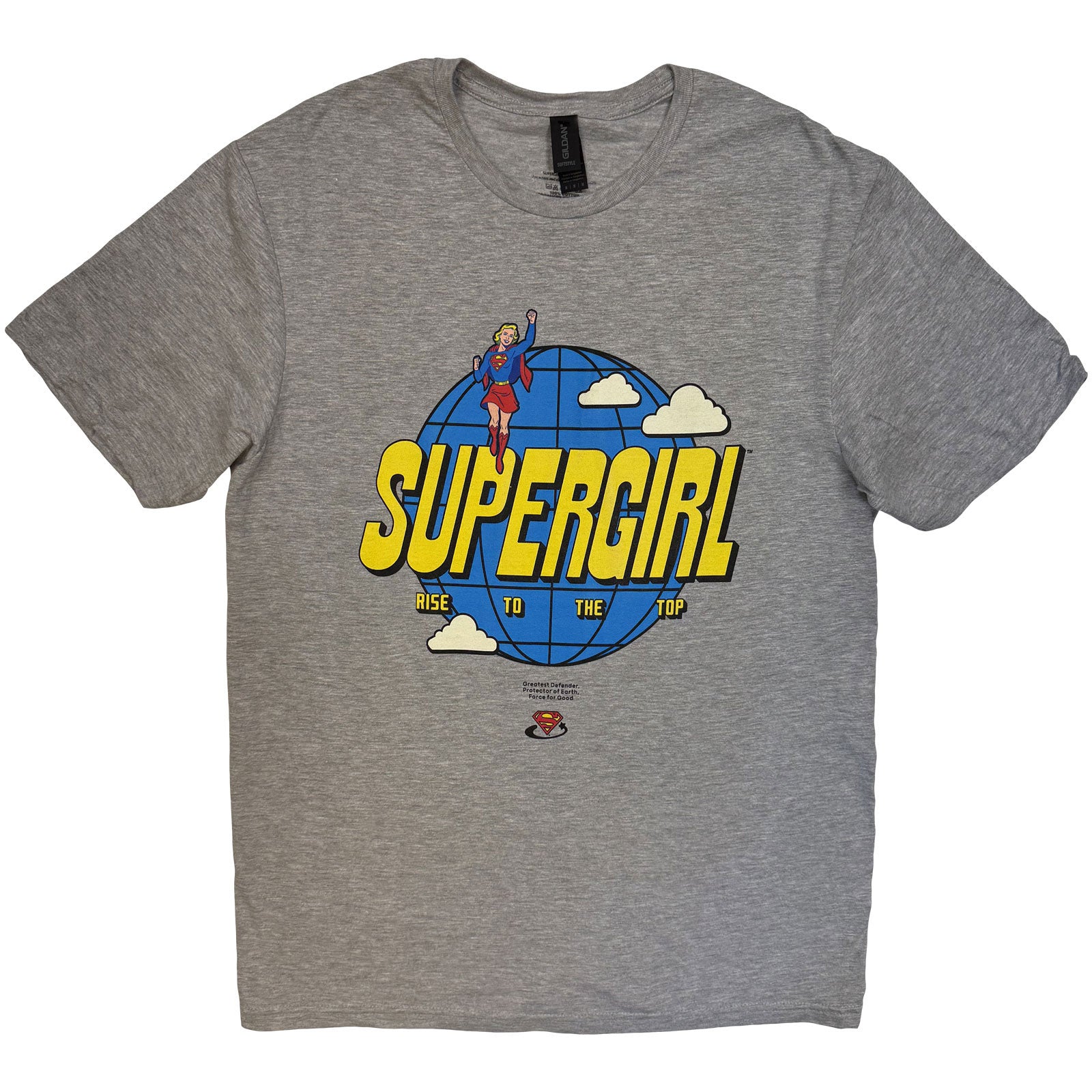 DC Comics Unisex T-Shirt: Supergirl Rise To The Top (Grey)