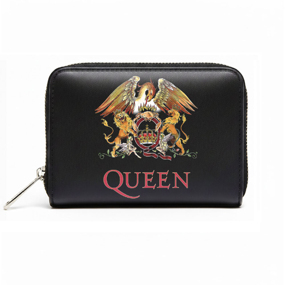 Queen Zip Top Purse: Crest (Black)