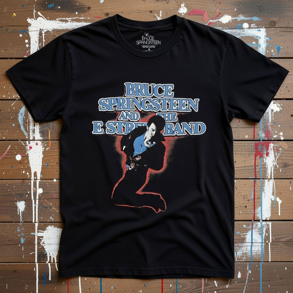 Bruce Springsteen Unisex Premium Carbon T-Shirt: E Street Tour '84-'85 (Black) (Back Print)