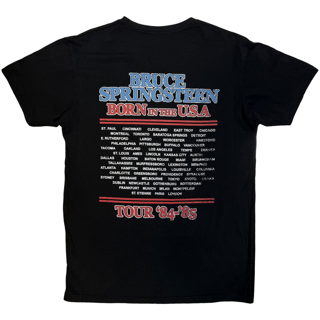 Bruce Springsteen Unisex Premium Carbon T-Shirt: E Street Tour '84-'85 (Black) (Back Print)