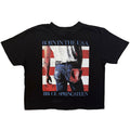 Bruce Springsteen Ladies Crop Top: Born In The USA (Black)