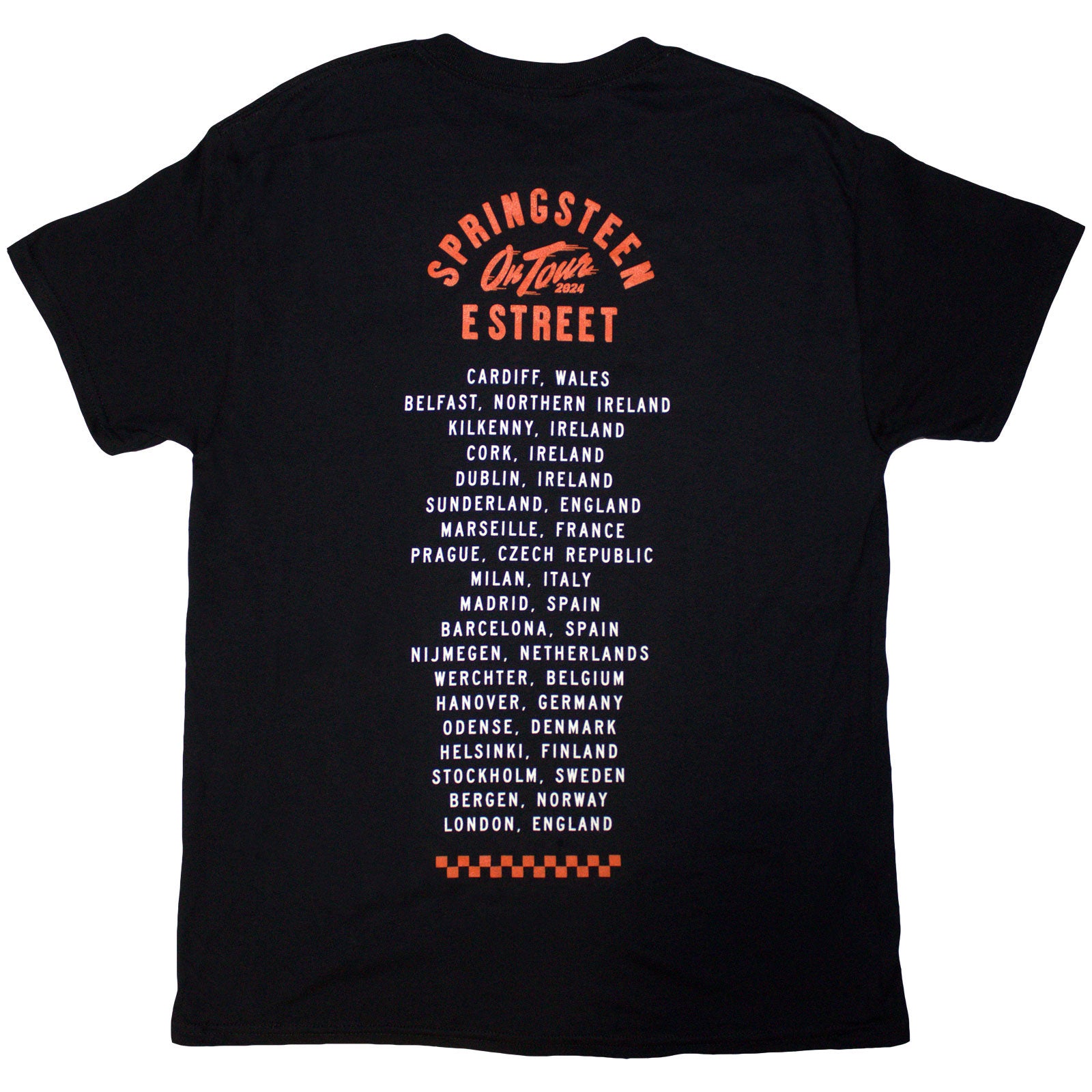 Bruce Springsteen Unisex T-Shirt: Tour '24 Wheel (Black) (Back Print & Ex-Tour)