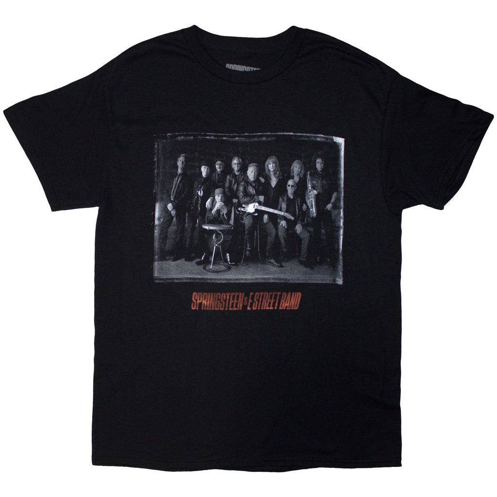 Bruce Springsteen Unisex T-Shirt: Tour '24 E-Street Photo (Black) (Back Print & Ex-Tour)
