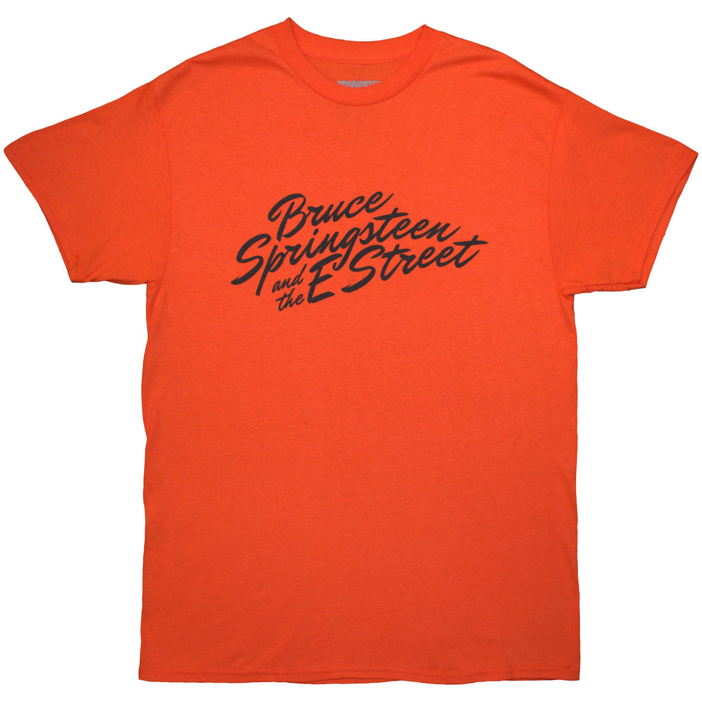 Bruce Springsteen Unisex T-Shirt: Tour '24 River Font (Orange) (Back Print & Ex-Tour)