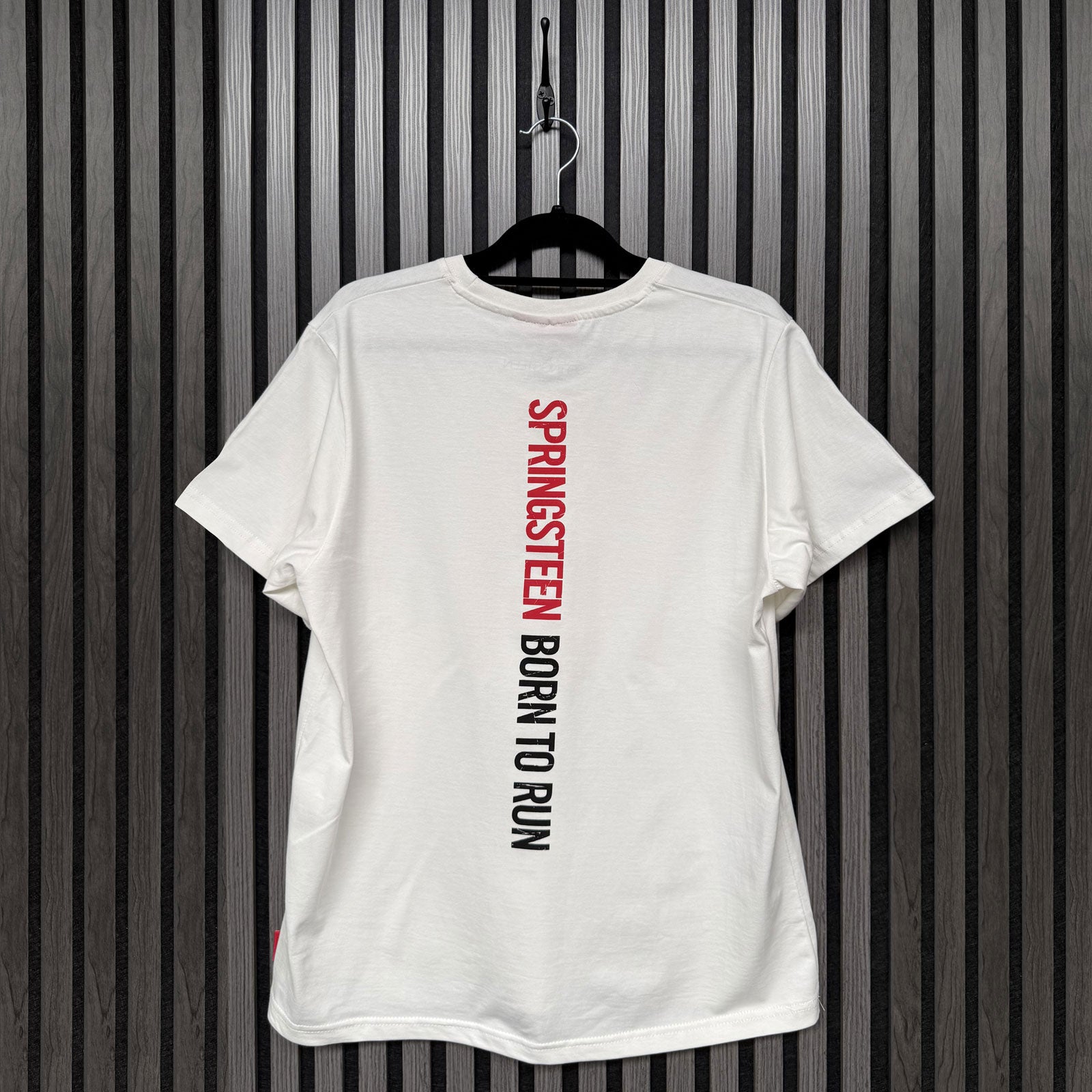 Bruce Springsteen Unisex Unplugged T-Shirt: Born To Run (White) (Back Print)