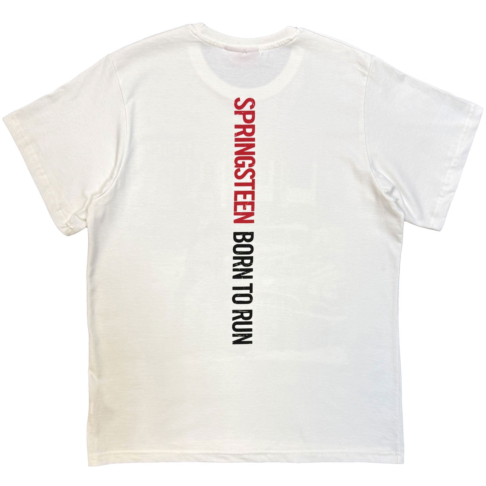Bruce Springsteen Unisex Unplugged T-Shirt: Born To Run (White) (Back Print)