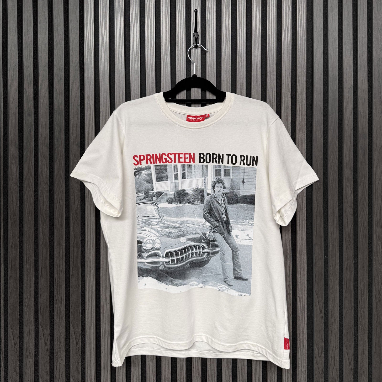 Bruce Springsteen Unisex Unplugged T-Shirt: Born To Run (White) (Back Print)