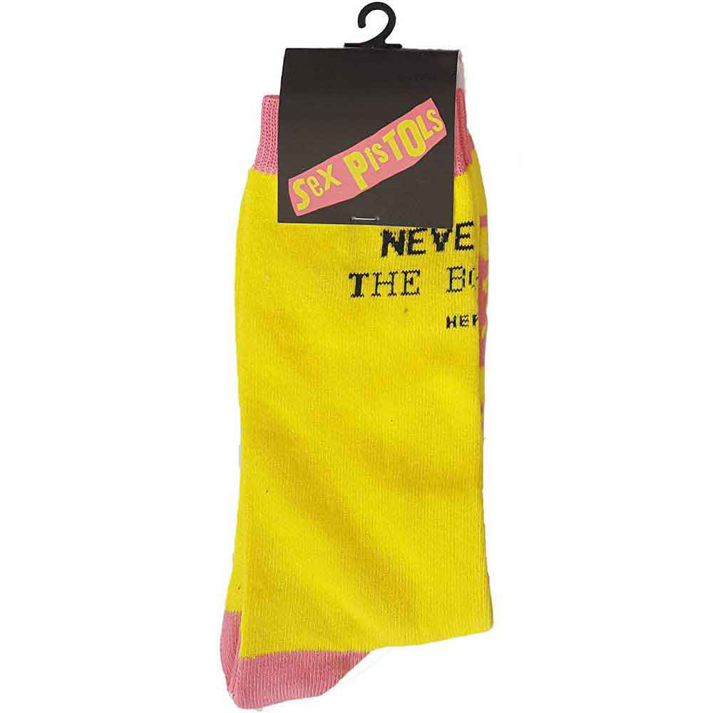 The Sex Pistols Unisex Ankle Socks: NMTB (Yellow) (UK Size 4 - 7)