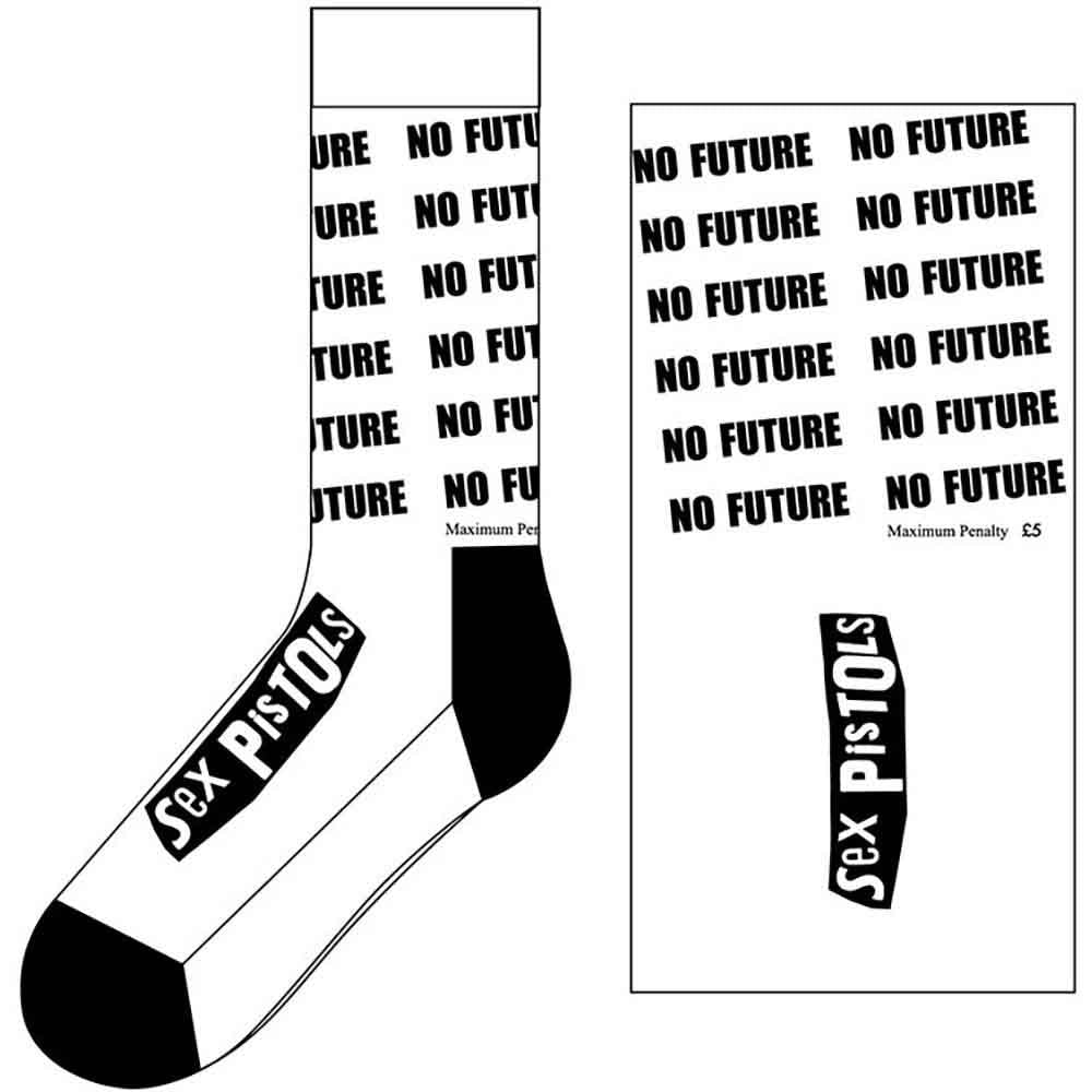 The Sex Pistols Unisex Ankle Socks: No Future (White) (UK Size 7 - 11)