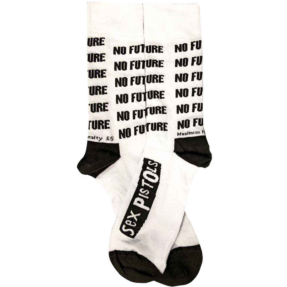The Sex Pistols Unisex Ankle Socks: No Future (White) (UK Size 7 - 11)