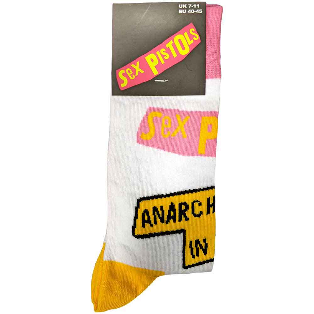 The Sex Pistols Unisex Ankle Socks: Anarchy In The UK (White) (UK Size 7 - 11)