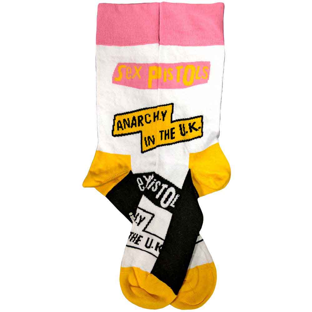The Sex Pistols Unisex Ankle Socks: Anarchy In The UK (White) (UK Size 7 - 11)