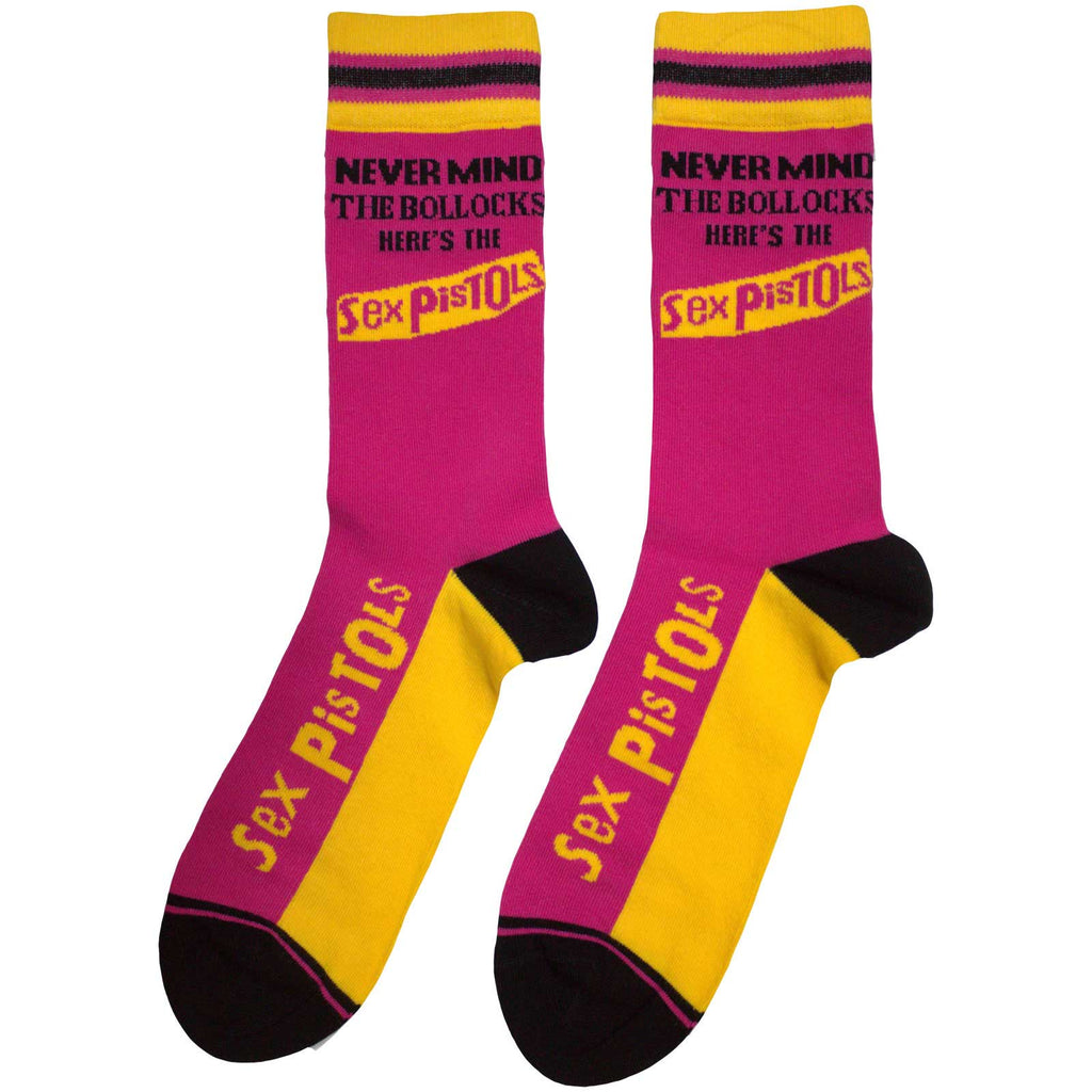 The Sex Pistols Unisex Ankle Socks: Never Mind The Bollocks Stripes (Pink)