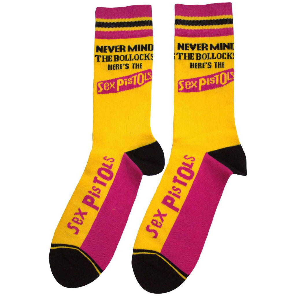 The Sex Pistols Unisex Ankle Socks: Never Mind The Bollocks Stripes (Yellow)