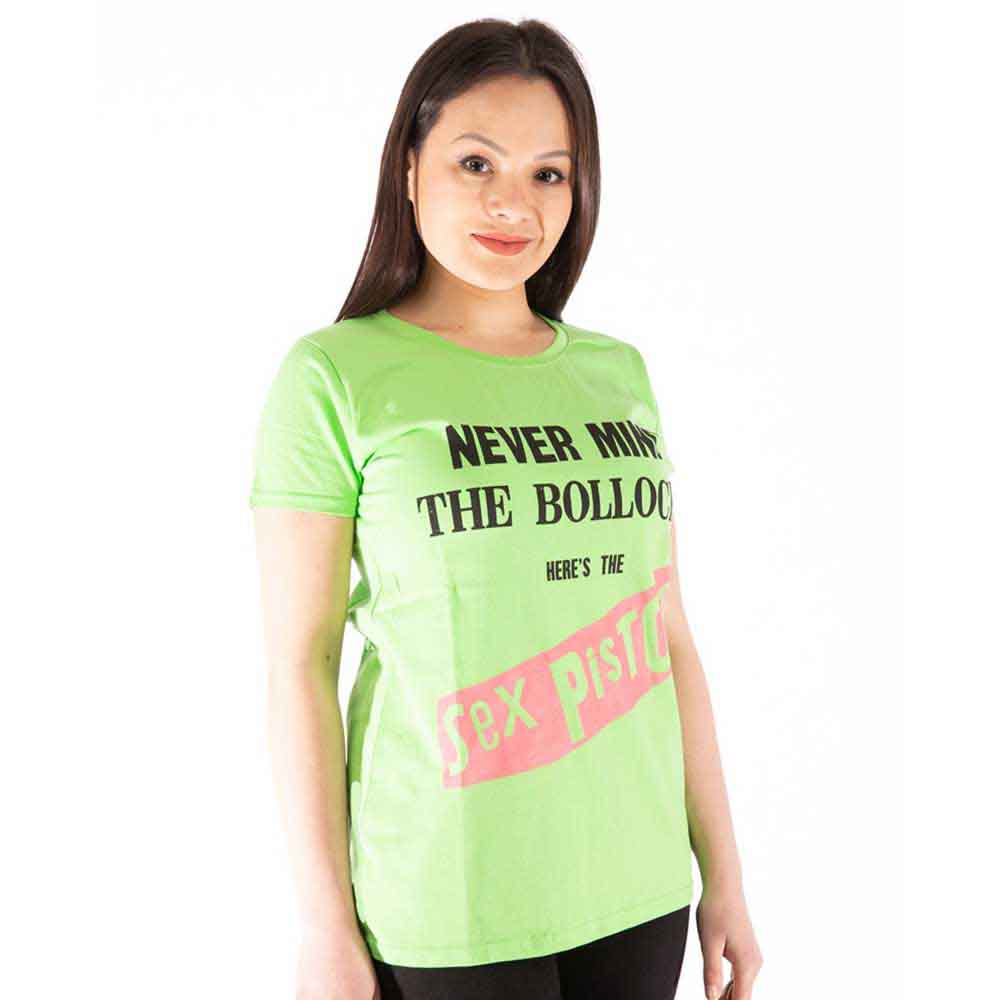 The Sex Pistols Ladies T-Shirt: Nevermind the B...s Original Album (Green)