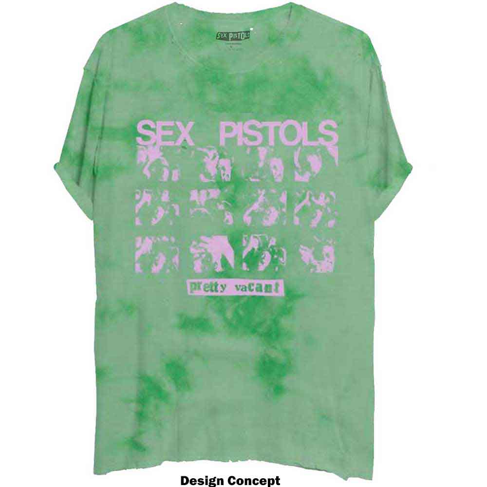 The Sex Pistols Unisex T-Shirt: Pretty Vacant (Green) (Wash Collection)