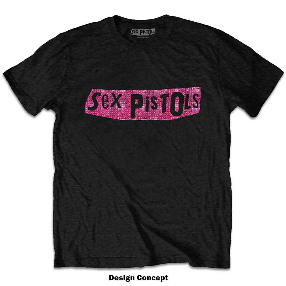 The Sex Pistols Unisex T-Shirt: Logo (Black) (Embellished)