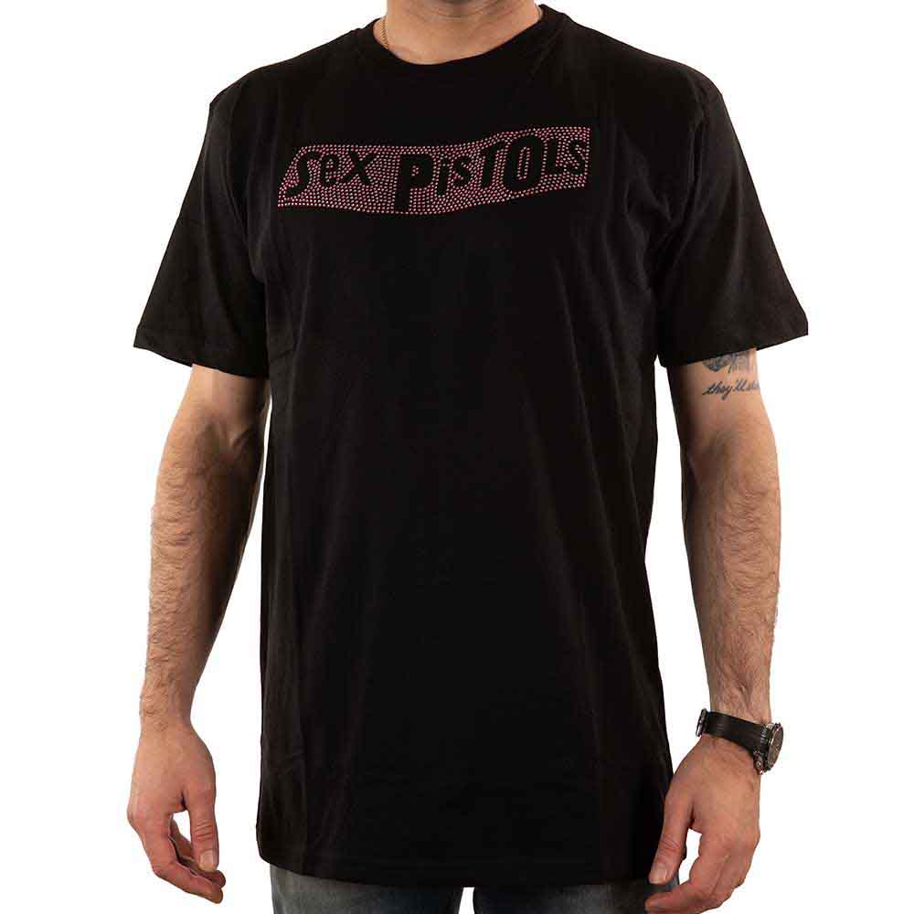 The Sex Pistols Unisex T-Shirt: Logo (Black) (Embellished)
