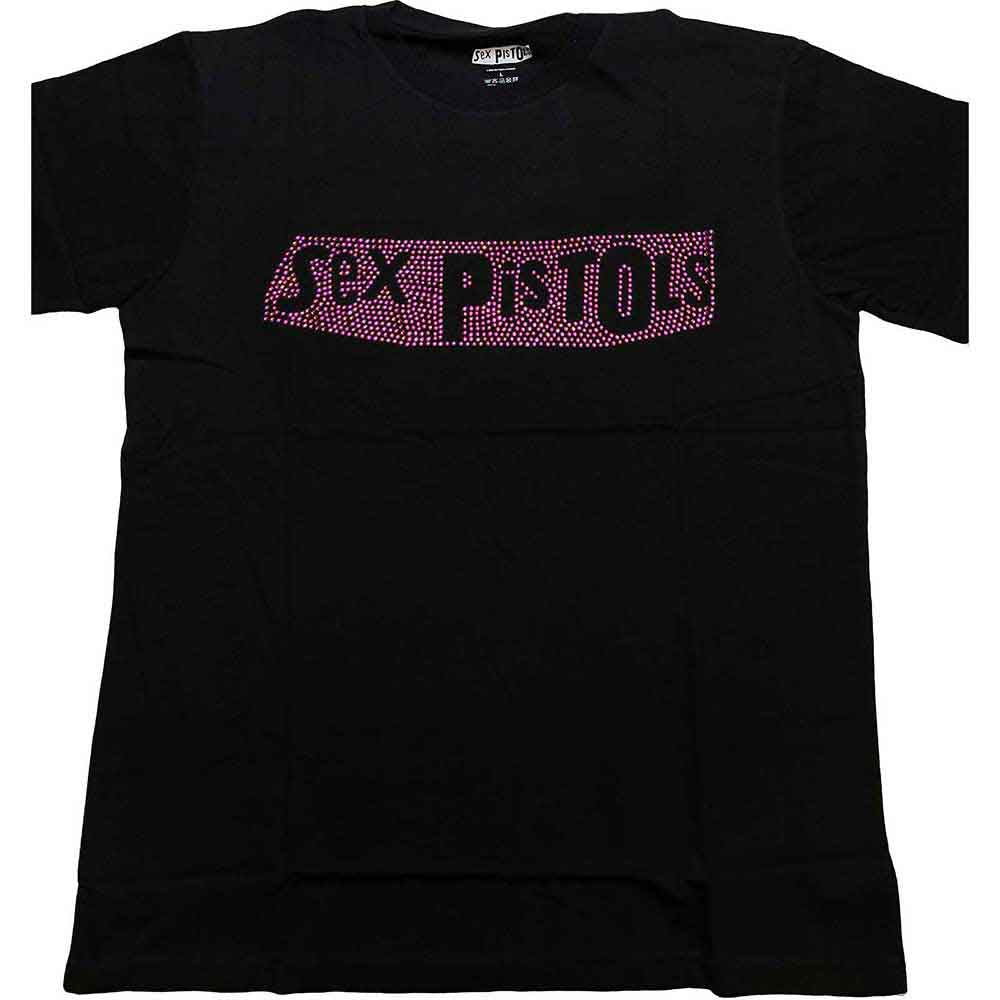 The Sex Pistols Unisex T-Shirt: Logo (Black) (Embellished)