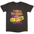 The Sex Pistols Unisex T-Shirt: NMTB Text Overlay (Charcoal Grey)