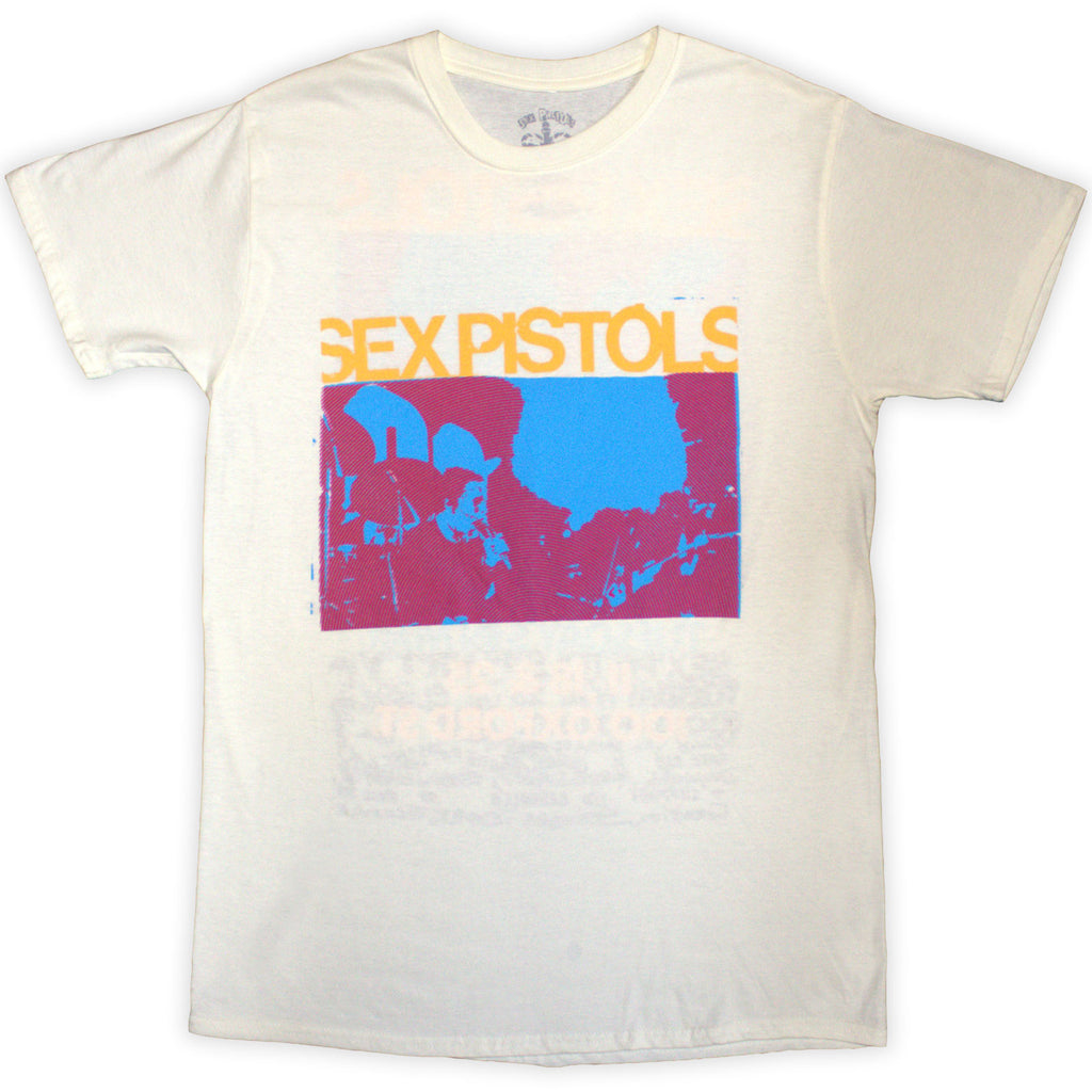The Sex Pistols Unisex T-Shirt: 100 Club (Natural) (Back Print)