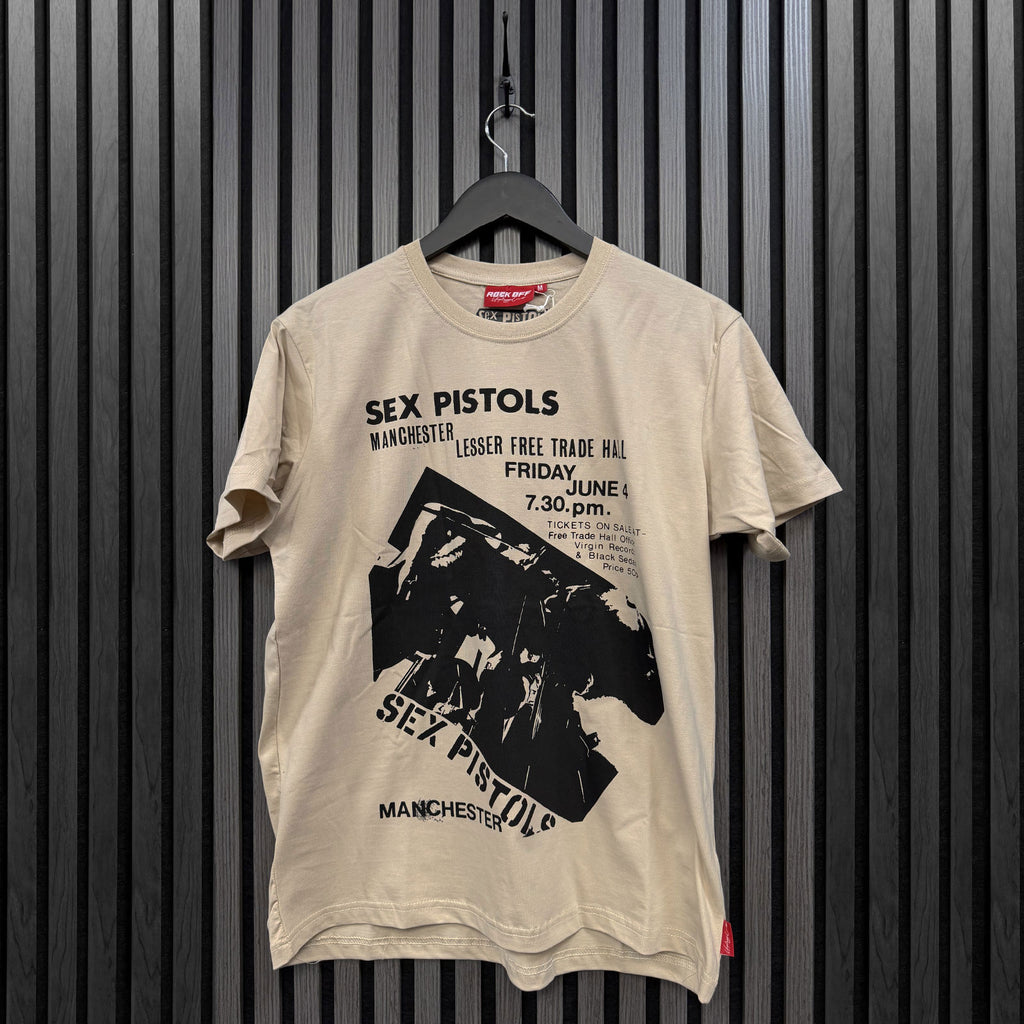 The Sex Pistols Unisex Unplugged T-Shirt: Manchester (Sand)