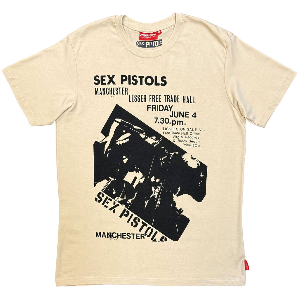 The Sex Pistols Unisex Unplugged T-Shirt: Manchester (Sand)
