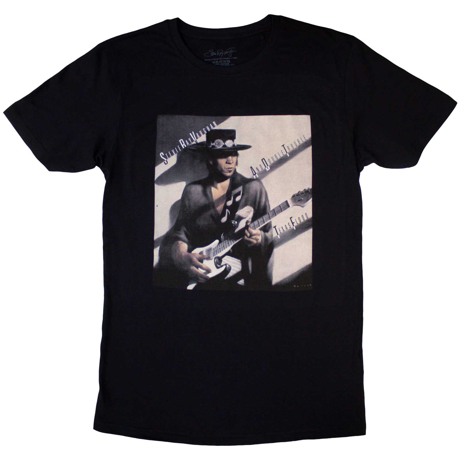 Stevie Ray Vaughan Unisex T-Shirt: Texas Flood Album Cover (Black)
