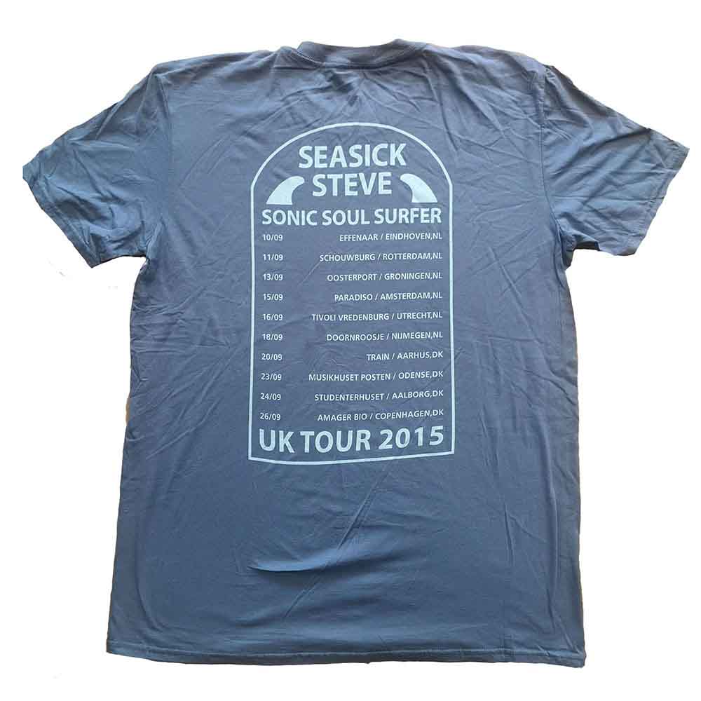 Seasick Steve Unisex T-Shirt: Sonic Soul Surfer (Blue) (Back Print)