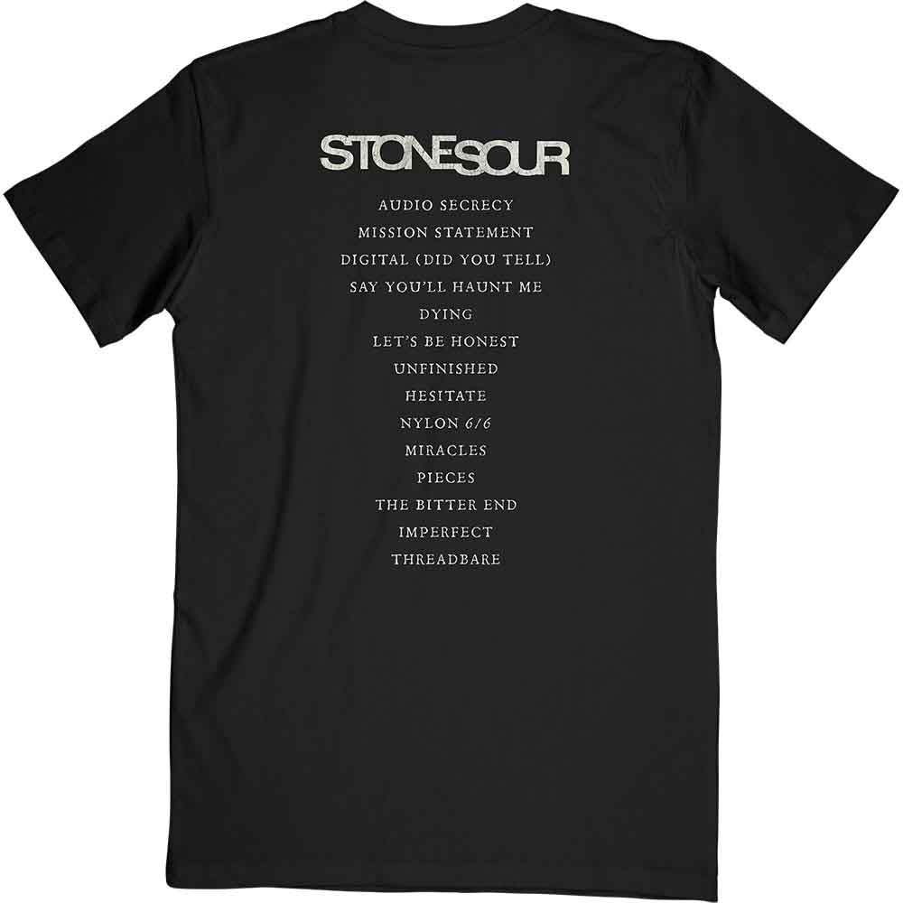 Stone Sour Unisex T-Shirt: Audio Secrecy Square (Black) (Back Print)