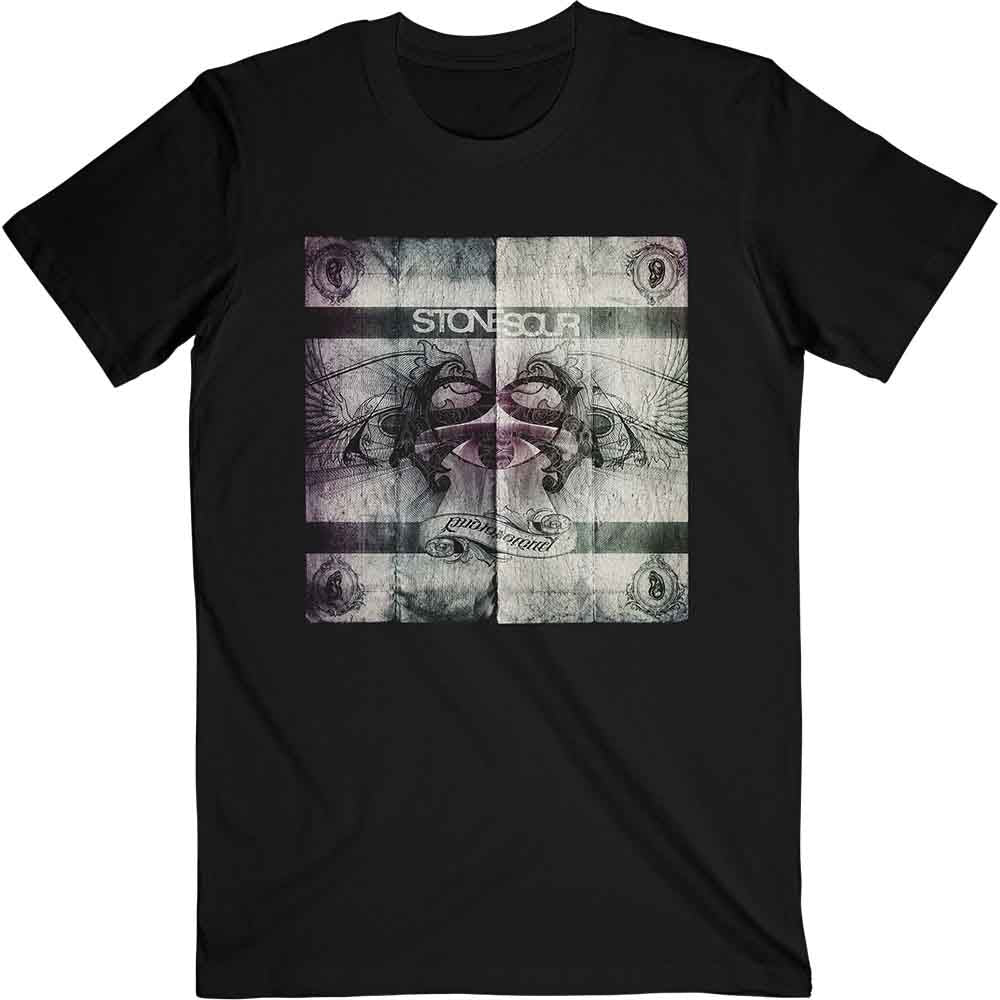 Stone Sour Unisex T-Shirt: Audio Secrecy Square (Black) (Back Print)