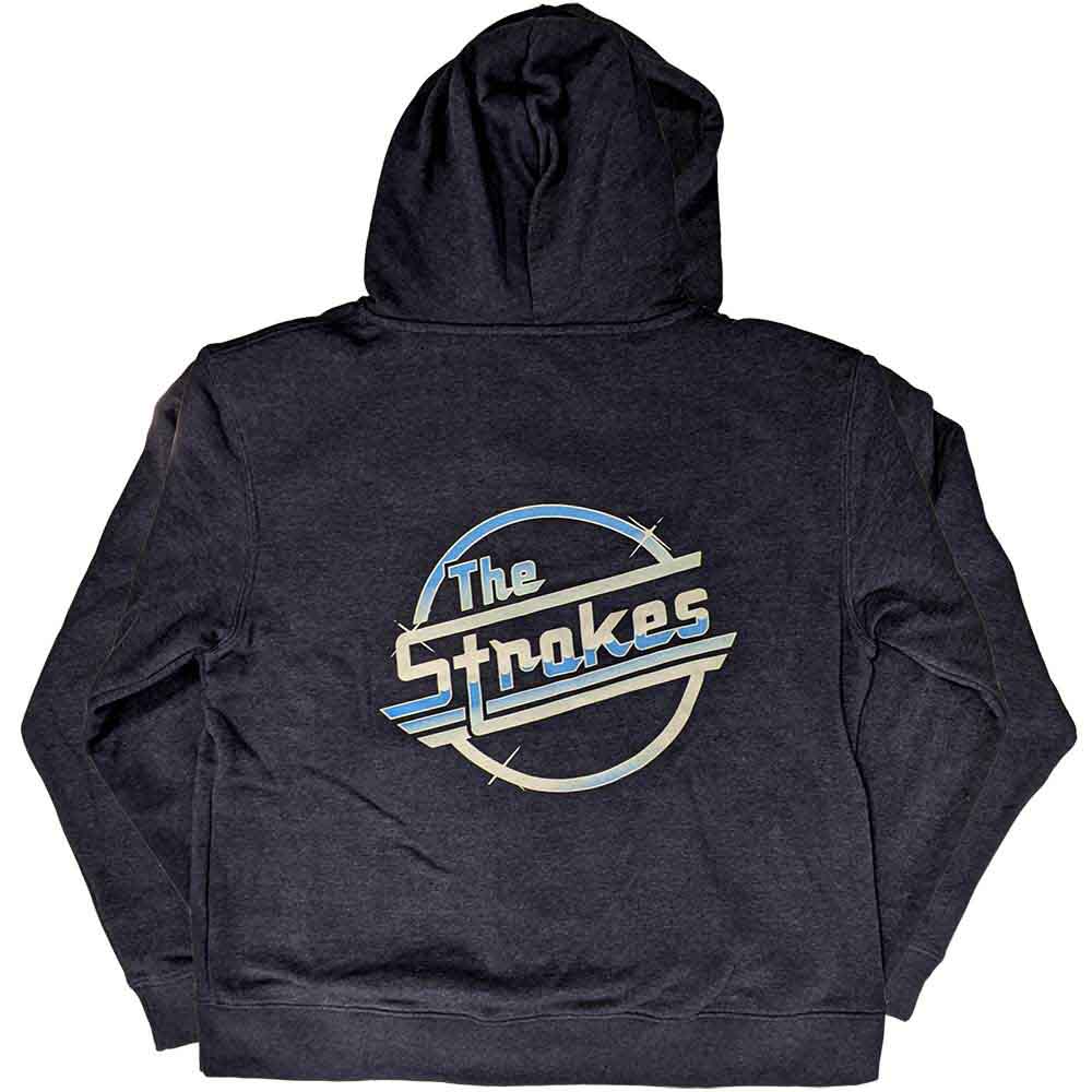 The Strokes Unisex Zipped Hoodie: OG Magna (Navy Blue) (Back Print)
